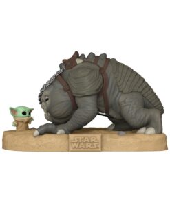 Star Wars: The Book Of Boba Fett Super Sized Jumbo Pop! Vinile Figura Grogu Con Rancor 25 Cm Funko