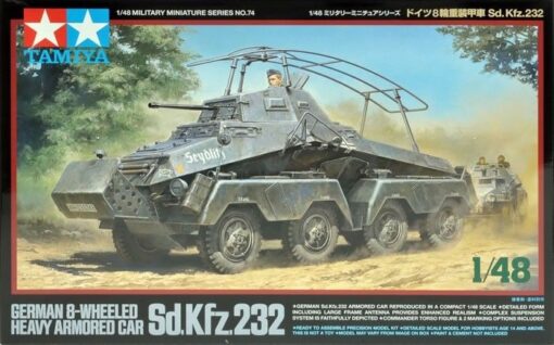 Tamiya TA32574 GERMAN 8-WHEELED HEAVY ARMORED CAR Sd. Kfz. 232 KIT 1:48 Kit Mezzi Militari Modellino