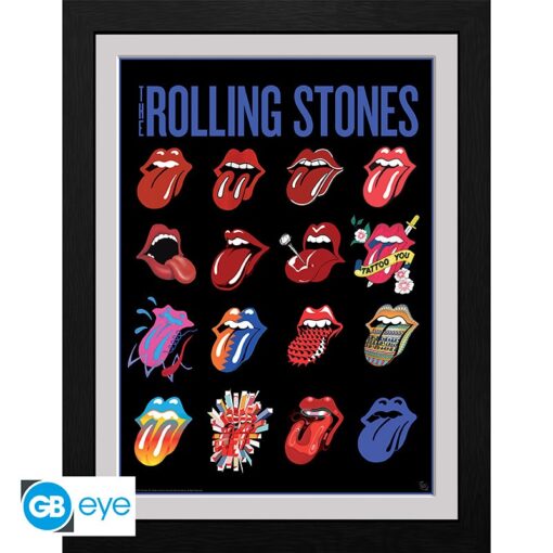 THE ROLLING STONES - Framed print "Tongues" (30x40)