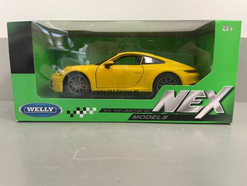 WELLY PORSCHE 911 CARRERA 4S YELLOW 1:24 MODELLINO PRODOTTO DANNEGGIATO