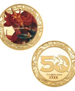 Dungeons & Dragons Collectable Coin 50th Anniversary Con Colour Print 24k Gold Plated Edition 4 Cm Fanattik