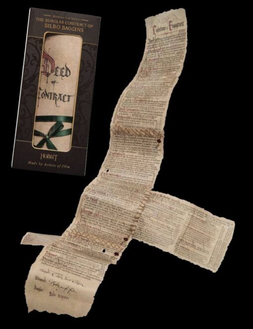 Lo Hobbit Mini Replica Il Contratto Antifurto Di Bilbo Baggins Weta Workshop