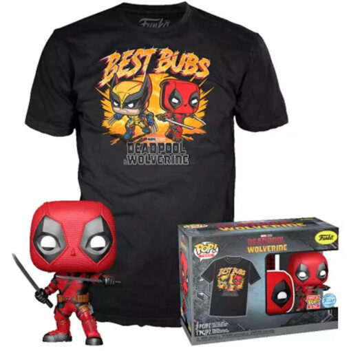 Set Figura Pop & Tee Marvel Deadpool & Wolverine Funko Taglia Xl