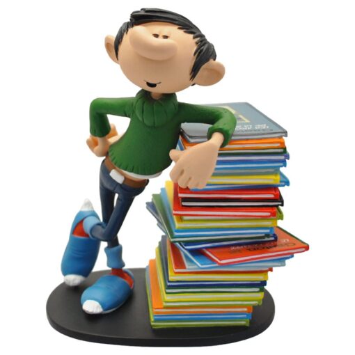 Gaston Statua Gaston Stack Of Comics 16 Cm Plastoy