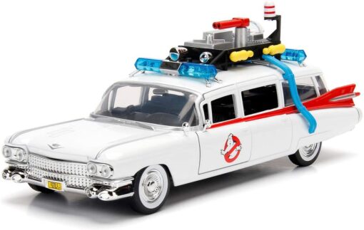 Jada Cadillac Ghostbustoers Ecto-1 1959 Die Cast 1:24 Funzionamento A Ruota Libera