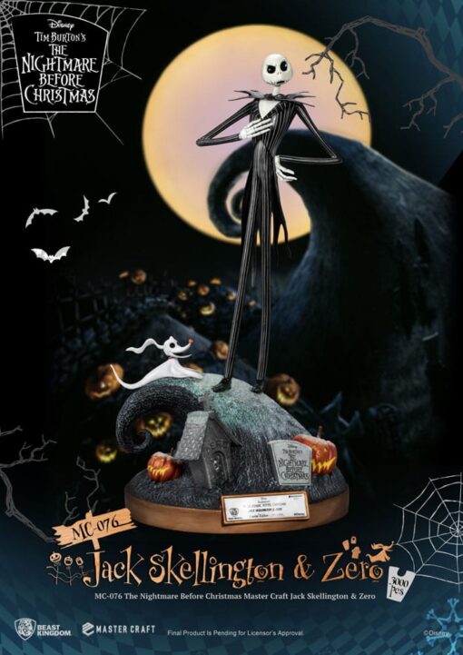 Nightmare Before Natale Master Craft Statua Jack Skellington & Zero 39 Cm Beast Kingdom Toys