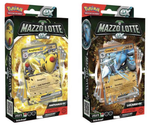 POKEMON MAZZO LOTTE EX AMPHAROS-EX / LUCARIO-EX - CARTE DA GIOCO/COLLEZIONE