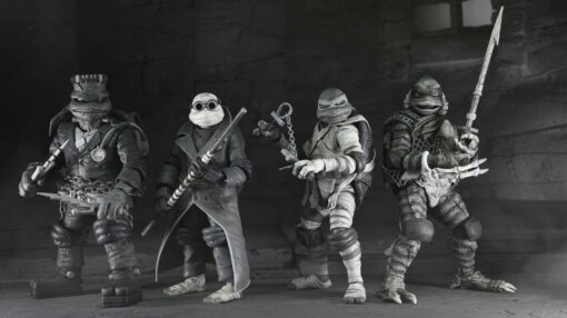 Um X Tartarughe Ninja Turtles Black & White 4pack Af Action Figura Neca