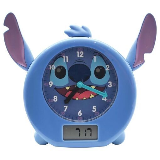 English Disney Stitch Storytelling Educational Clock E Lights Lexibook
