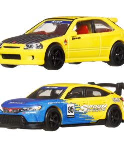 Hot Wheels Premium Car Culture Diecast Vehicle 2-Pack 1/64 '99 Honda Civic Type R (EK9) & Honda Civic Type R Mattel