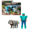 Minecraft The Movie Steve & Wolf set 2 figures Mattel