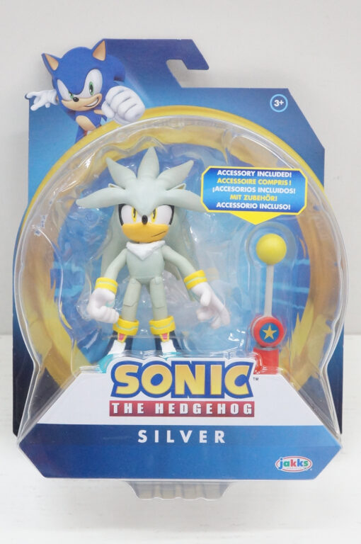 Sonic The Hedgehog Silver con accessorio Checkpoint Action Figure 11 cm (Spedito in 24 ore)