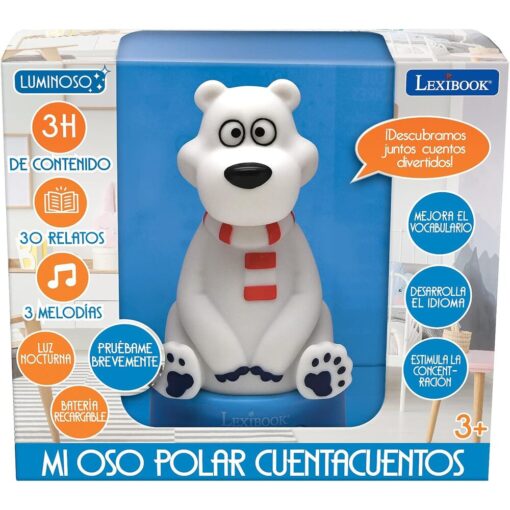 Spagnolo Bear 3d Night Light Storyteller Lexibook