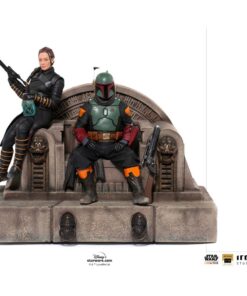 Star Wars The Mandalorian Deluxe Art Scale Statua 1/10 Boba Fett Fennec On Throne 23 Cm Iron Studios