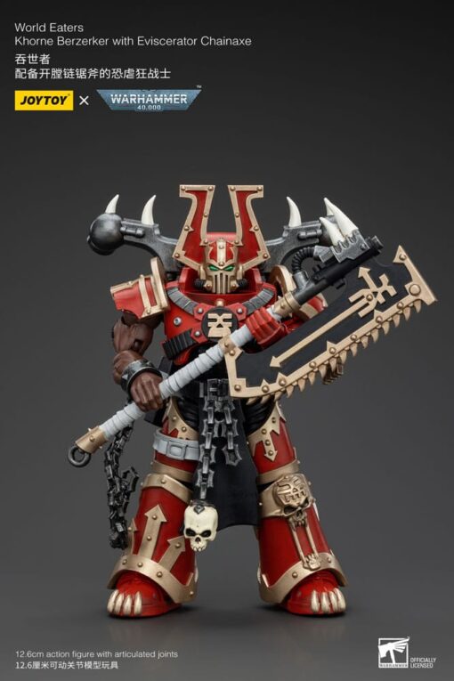 Warhammer 40k Action Figura 1/18 World Eaters Khorne Berzerker Con Eviscerator Chainaxe 13 Cm Joy Toy (cn)