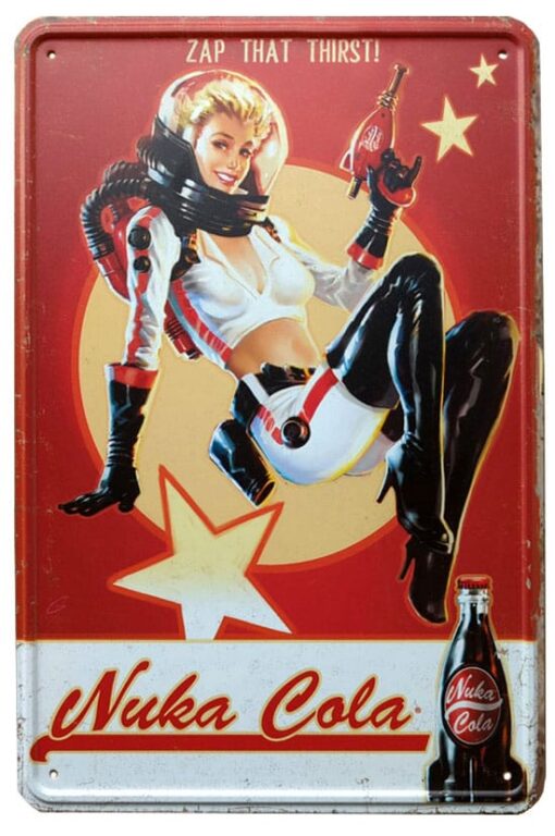 Fallout Metal Sign Nuka Cola Girl DEVplus