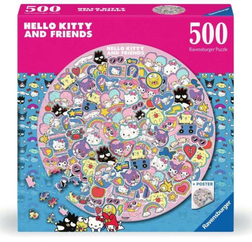 Helly Kitty E Friends Round Jigsaw Puzzle (500 Pezzi) Ravensburger