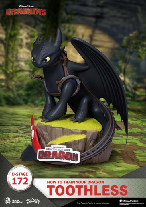 HOW TO TRAIN YOUR DRAGON TOOTHLESS SDENTATO D-STA Statua Beast Kingdom
