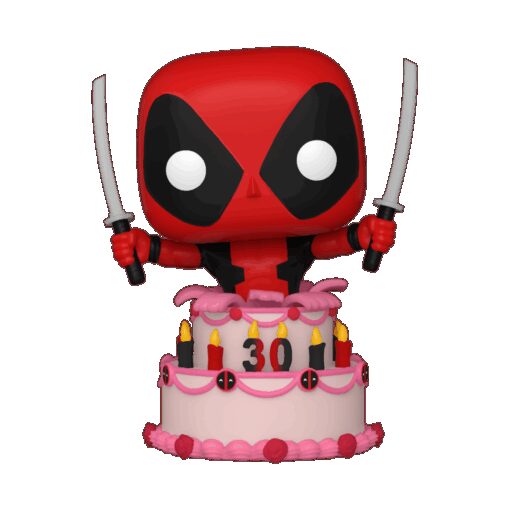 Marvel Deadpool 30° Anniversario Pop! Figure Vinile Deadpool nella Torta 9 Cm