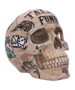 Salvadanaio Teschio Tatuato 22 cm Nemesis Now