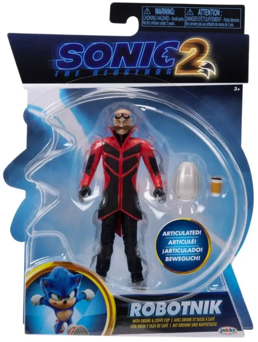 Sonic The Hedgehog 2 - Robotnik with drone and coffee cup Action Figure 12 cm (Spedito in 24 ore) - immagine 2