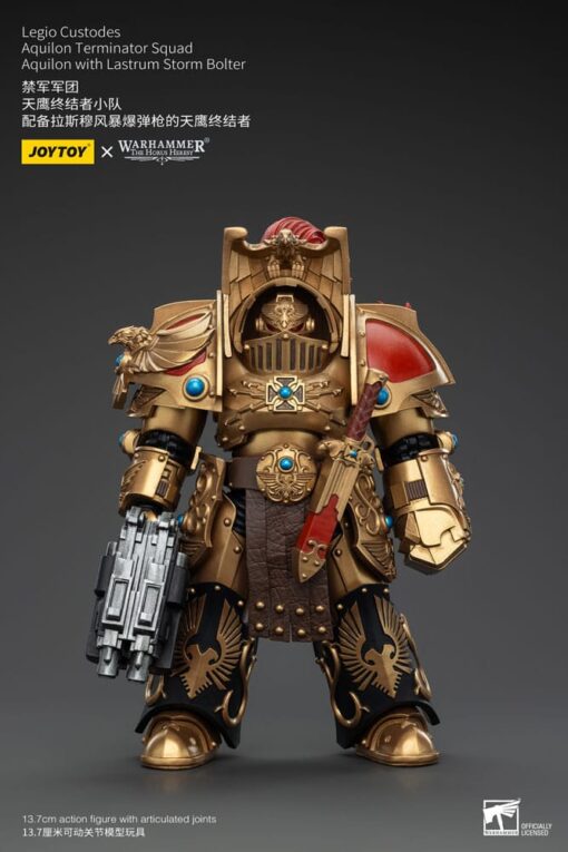 Warhammer The Horus Heresy Action Figura 1/18 Legio Custodes Aquilon Terminator Squad Aquilon Con Lastrum Storm Bolter 14 Cm