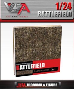 Battlrfield Square Stone Floor Pavimento pietra in cartone 1/24Modellino