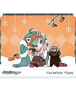 Hatsune Miku Acrylic Figura Standee Miku E Red Panda (winter Time) 11 Cm Popbuddies