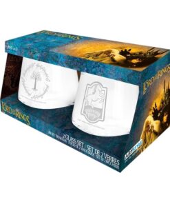 Il Signore Degli Anelli Set 2 Bicchieri Cavallino Rampante e Albero di Gondor Abystyle