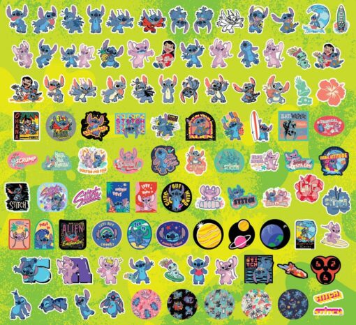 Lilo & Stitch Sticker Set 100 Pezzi  Con Figure Int.