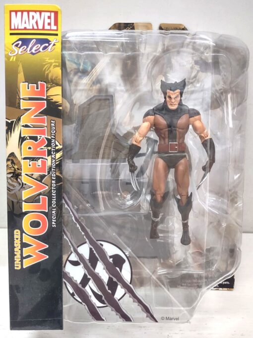 Marvel Select Action Figura Unmasked Brown Costume Wolverine 18 Cm Diamond Select (Spedito in 24 ore)