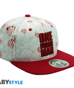 One Punch Man - Cappellino Snapback - Beige & Red - Punches
