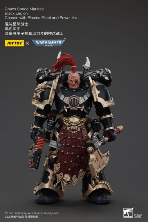 Warhammer 40k Action Figura Chaos Space Marines Black Legion Chosen Con Plasma Pistol E Power Axe 20 Cm Joy Toy (cn)