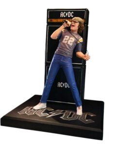 Ac/dc Rock Iconz Statua Brian Johnson 23 Cm Knucklebonz Scatola Rovinata