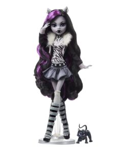 Monster High Reel Drama Bambola Clawdeen Wolf In Black E White Mattel