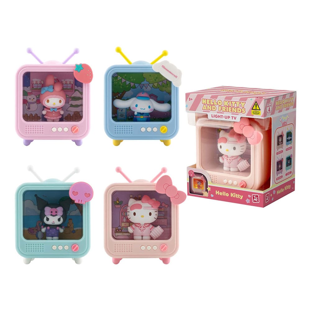 Sanrio Bedside Light Tv Series Mini Figures Hello Kitty E Friends 8 Cm Yume Toys