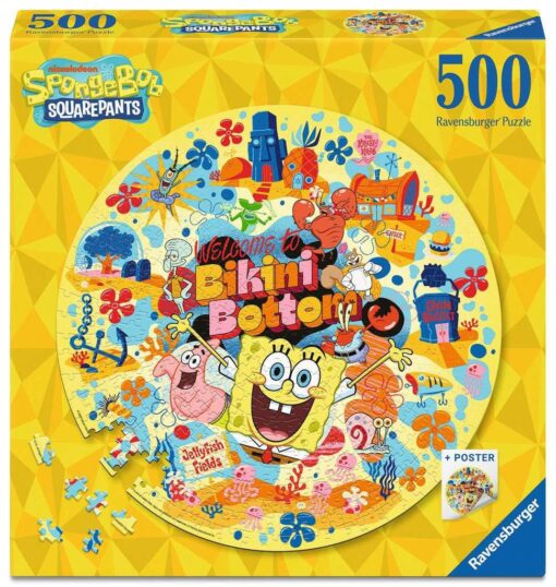 Spongebob Squarepants Round Jigsaw Puzzle Welcome To Bikini Bottom (500 Pezzi) Ravensburger