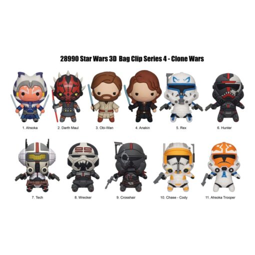 Star Wars Clone Wars 3d Pvc Bag Clips  Series 4  Con Figure Int.
