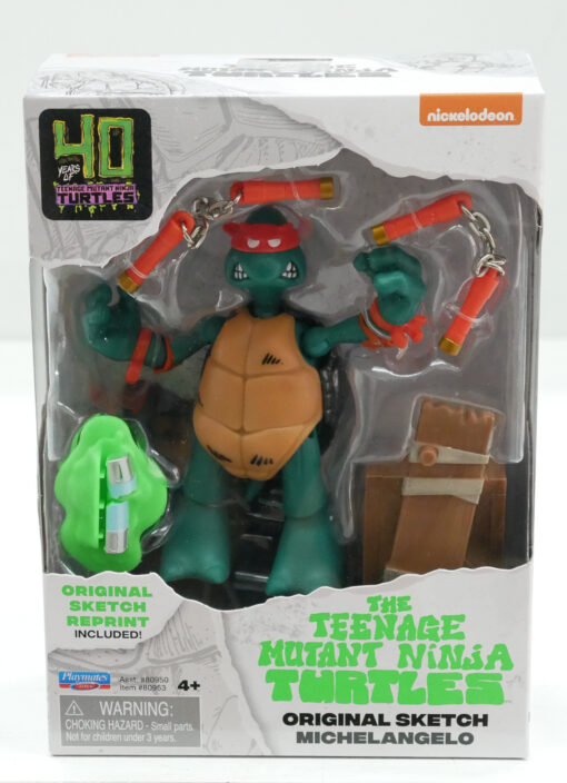 Tartarughe Ninja Michelangelo Action Figures 11 Cm 40th Anniversary Boti Playmates (Spedito in 24 ore)