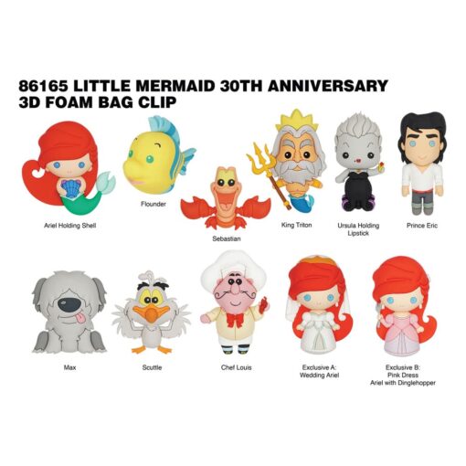 The Little Mermaid 3d Pvc Bag Clips  Series 1  Con Figure Int.