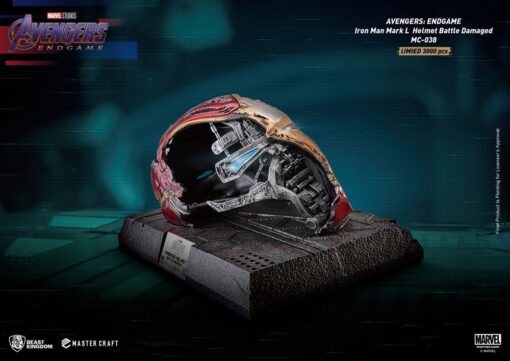 Avengers Endgame Master Craft Statua Iron Man Mark50 Casco Battle Damaged 22 Cm Beast Kingdom Toys