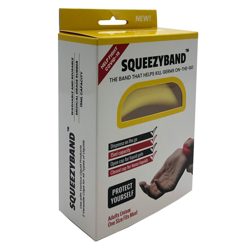 Braccialetto Gel Dispenser Giallo Adulto Squeezyband