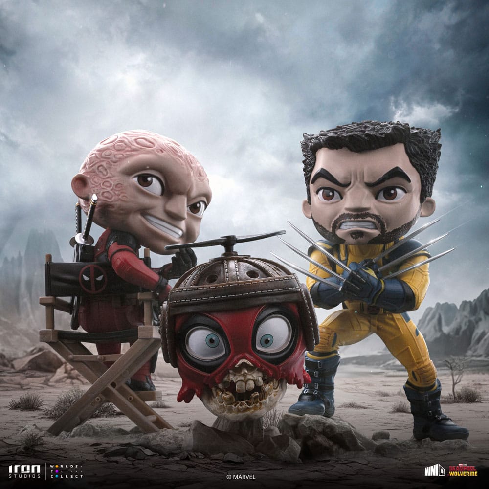 Deadpool & Wolverine Mini Co. Pvc Figura Deadpool E Wolverine Set Unmasked 14 Cm Iron Studios