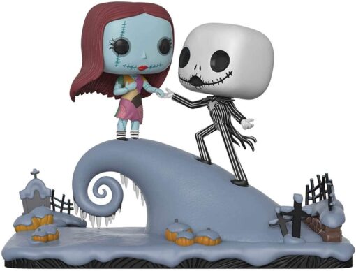 Disney Nightmare Before Christmas Funko Pop Film Vinile Figura Jack E Sally sulla Collina
