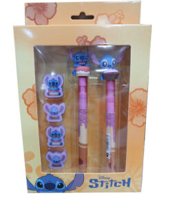 Disney Stitch Pen + Pencil + 4 erasers pack Karactermania