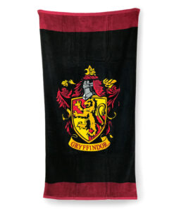 Harry Potter Telo Mare Asciugamano Nero Stemma Grifondoro Cotone 75x150 cm Groovy