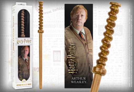 Harry Potter Bacchetta Magica Arthut Weasley + Segnalibro 3D 30 cm Noble Collection