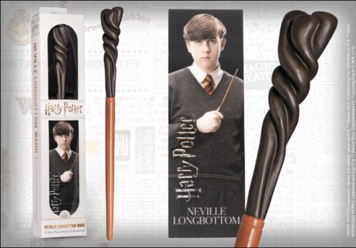 Harry Potter Bacchetta Magica Neville Paciock + Segnalibro 3D 30 Cm Noble