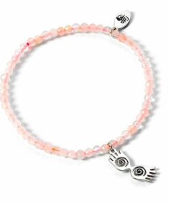 Harry Potter Bracciale Perle Rosa con Ciondolo Occhiali Luna Argento Distrineo