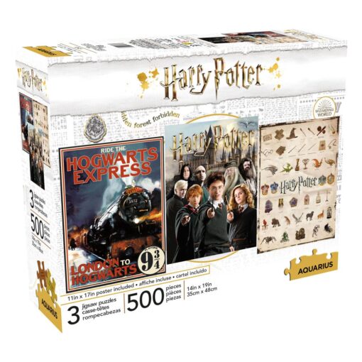 Harry Potter Jigsaw Puzzle Movie Poster 3-pack (500 Pezzi) Aquarius